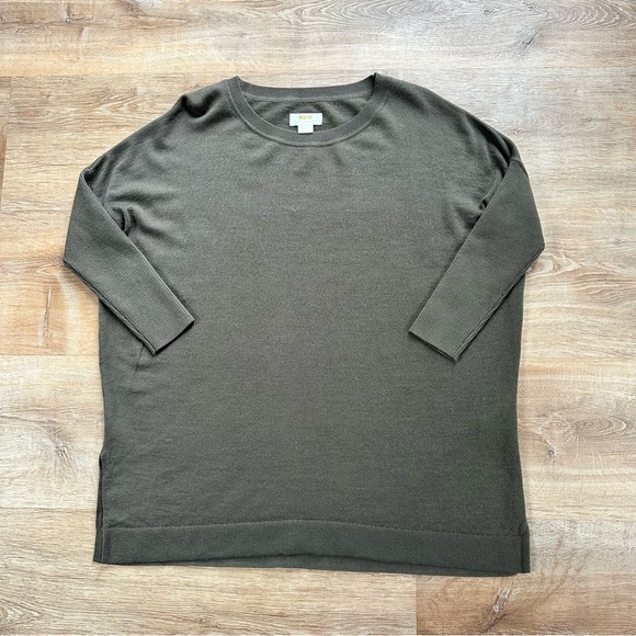 Merino Wool Anthropology Maeve Oversized Crew-Neck Sweater Size XS ~ fits Large - Picture 6 of 10